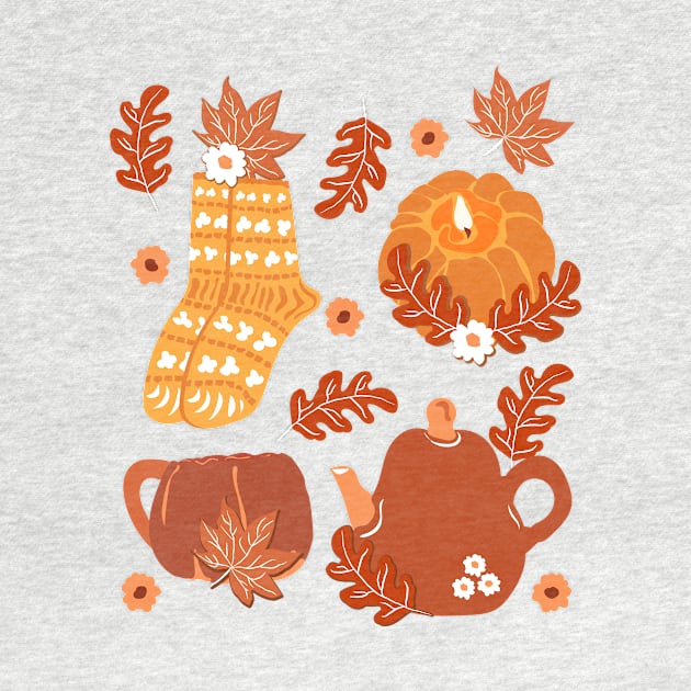 Cozy Autumn Pattern lets cuddle stay cozy weather by Fancy Funky Garbage